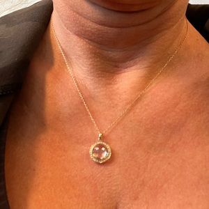 Ippolita 18K Gold DIAMOND Clear Quartz Mini Lollipop Pendant Necklace $1195